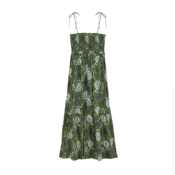 ZARA PRINTED MIDI DRESS GREEN SIZE S | 6895/057 - Picture 3 of 6